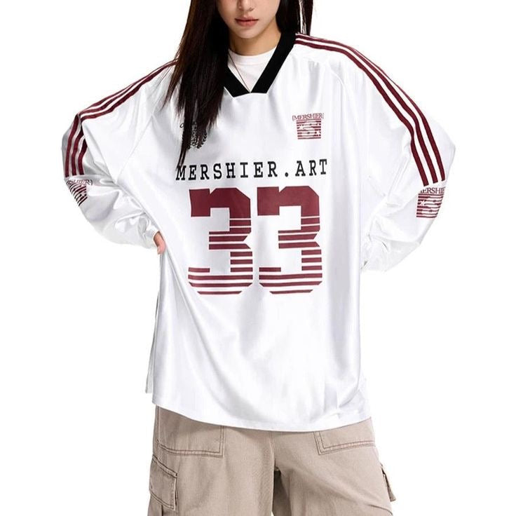 MERSHIER 90s Long Sleeve Jersey - White