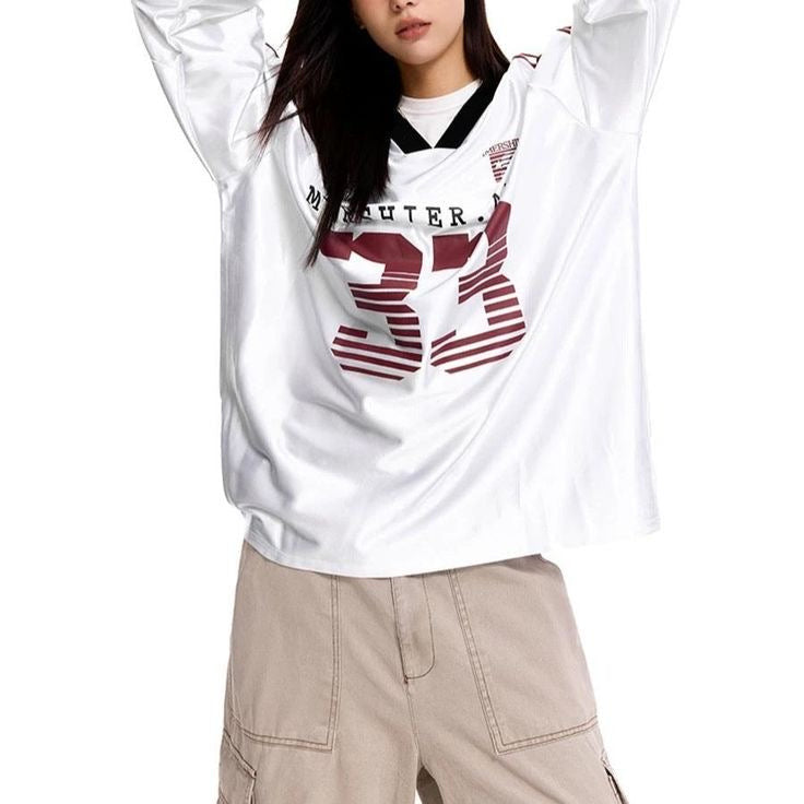 MERSHIER 90s Long Sleeve Jersey - White