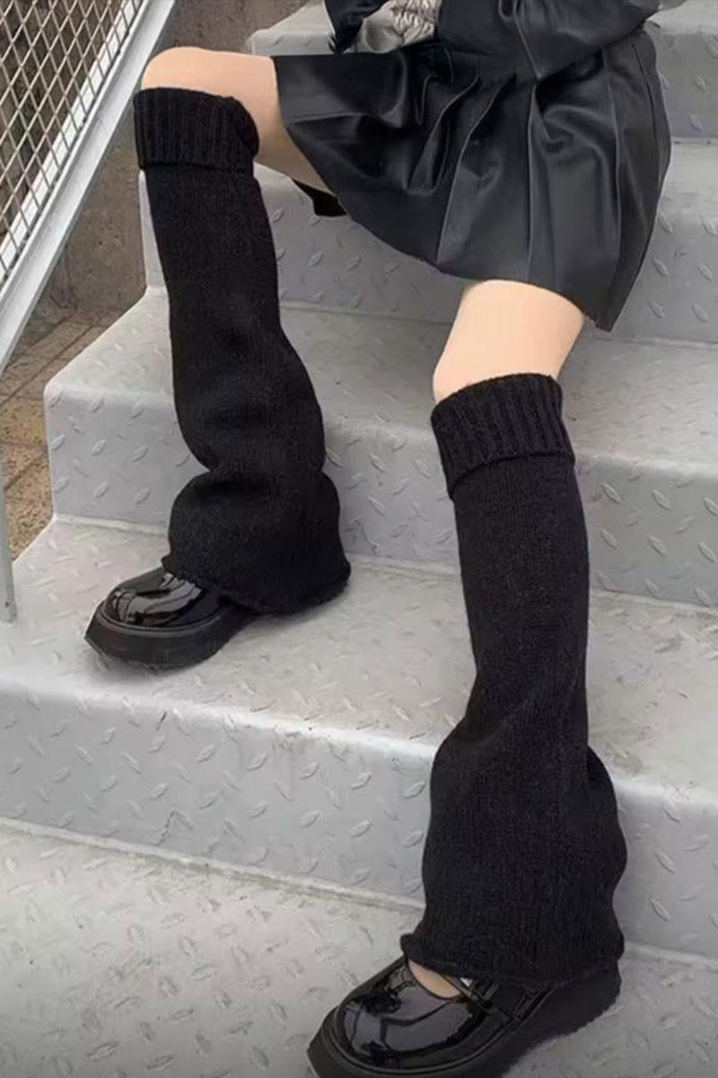 Black Knit Leg Warmers