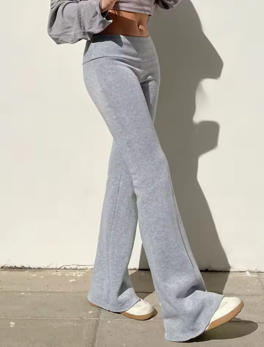 Grey Low Waist Flare sweatpants