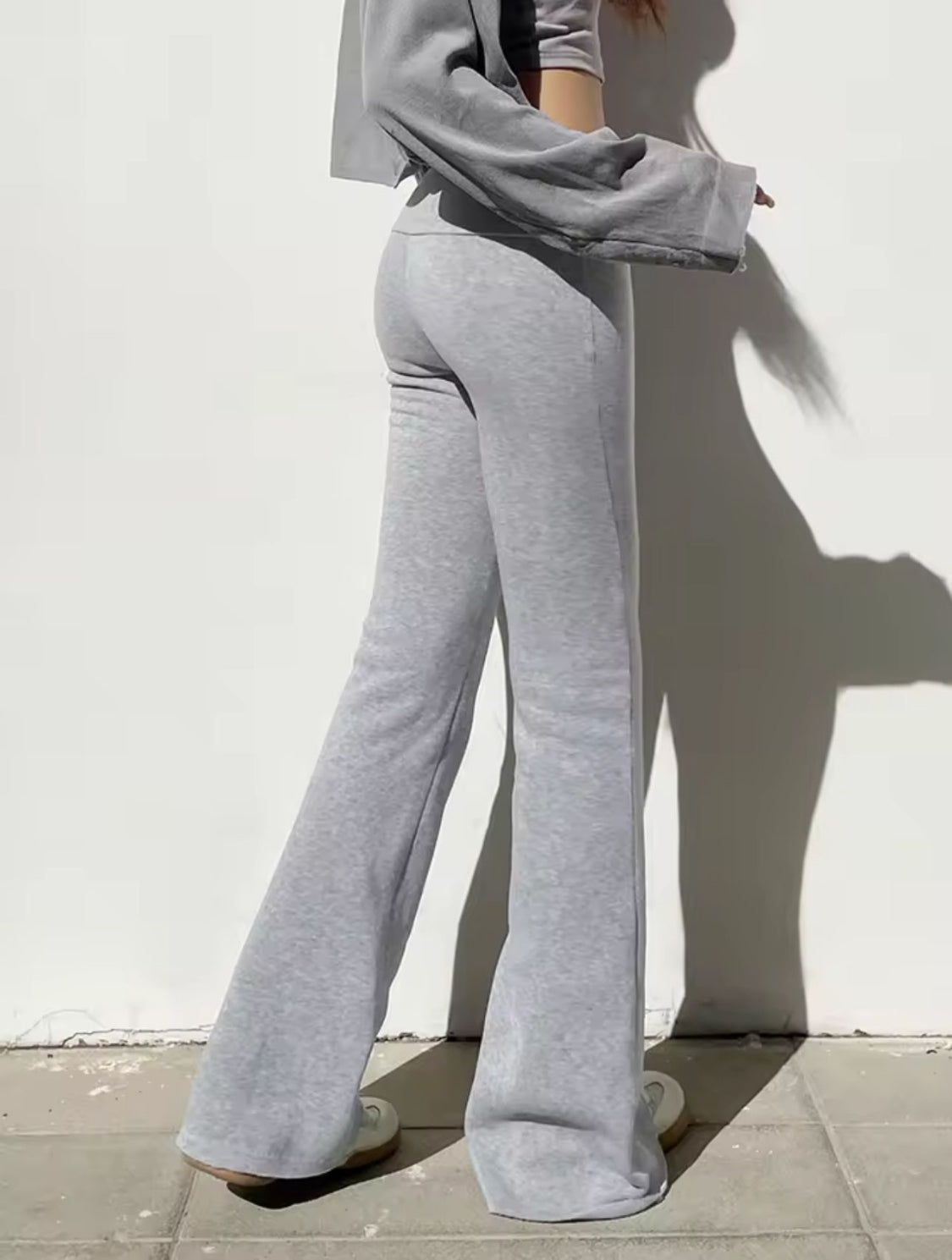 Grey Low Waist Flare sweatpants