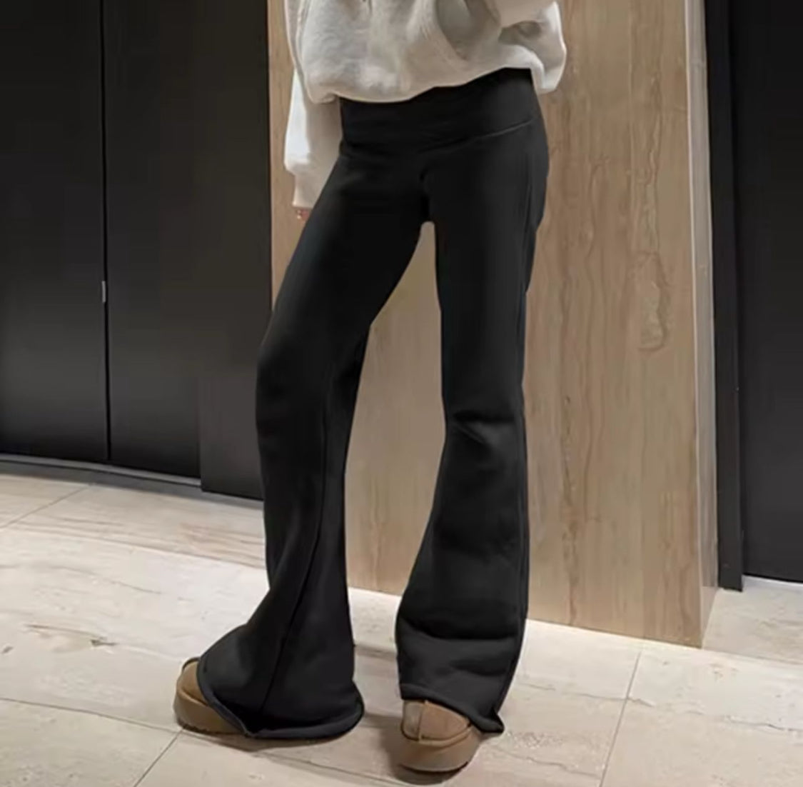 Black Low Waist Flare sweatpants