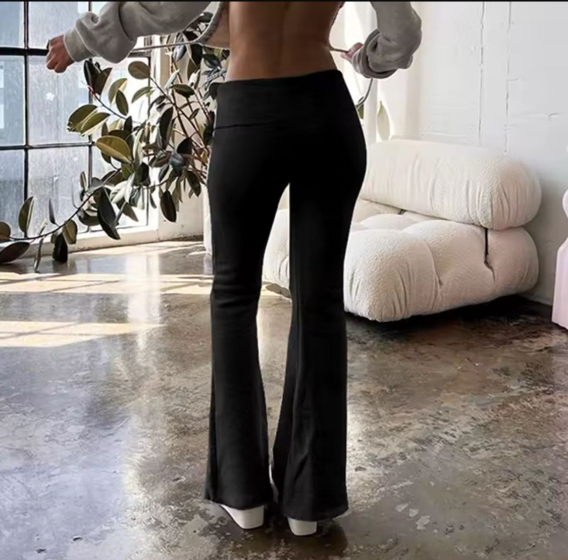 Black Low Waist Flare sweatpants
