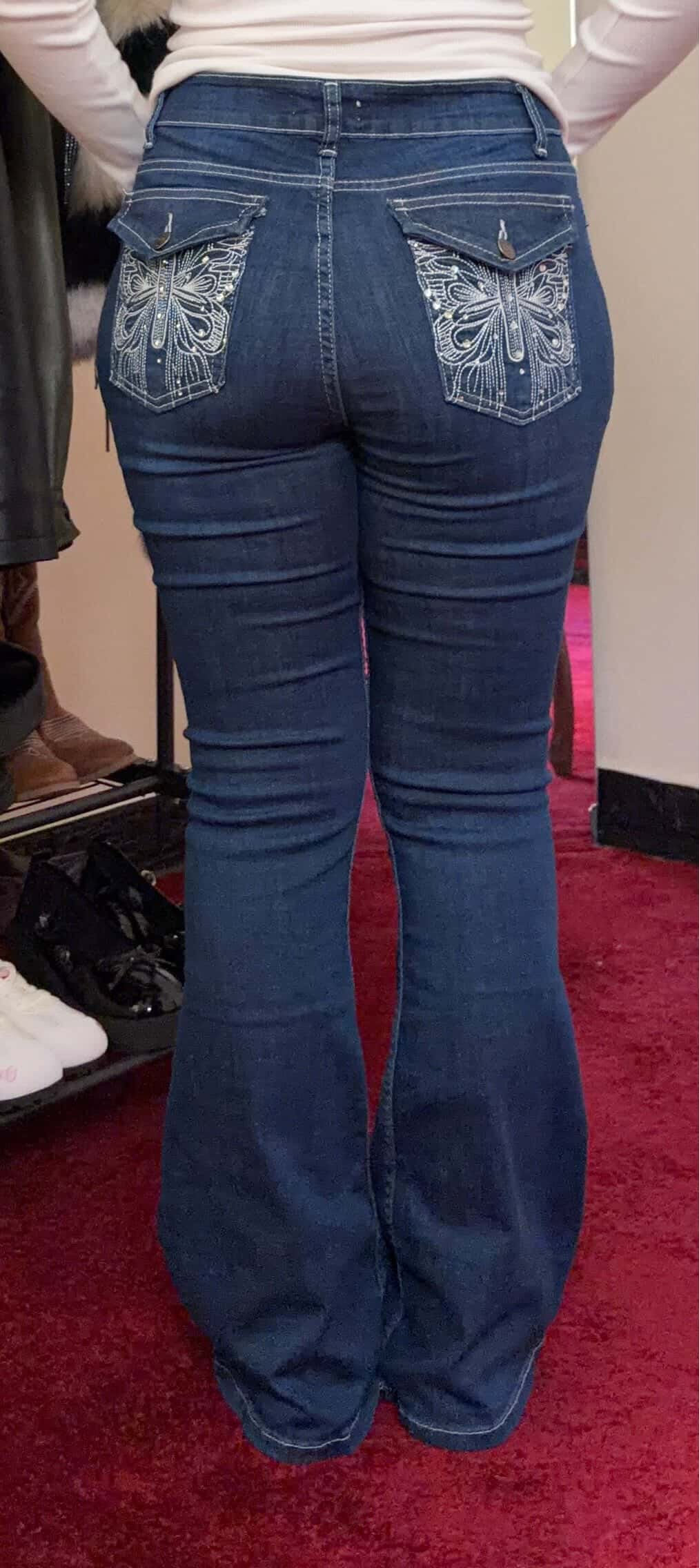 Y2k Butterfly Flare Jeans