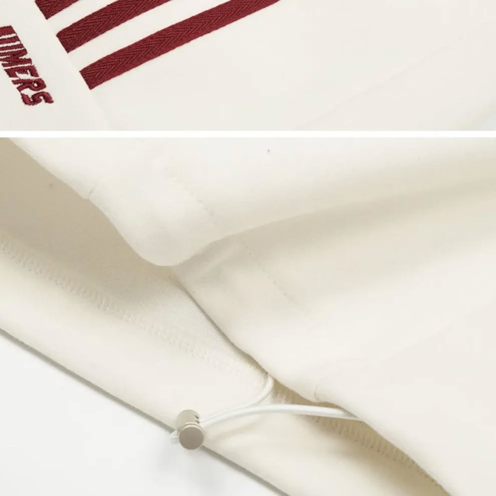 Retro Cream Burgundy Sweatpants