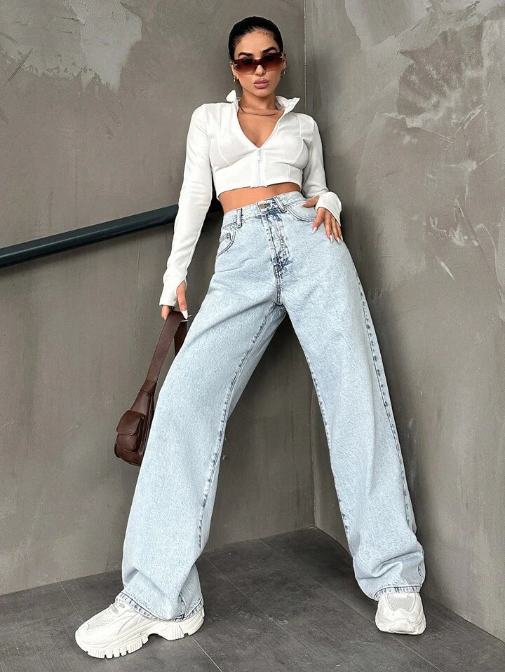 Acid Washed Baggy Jeans