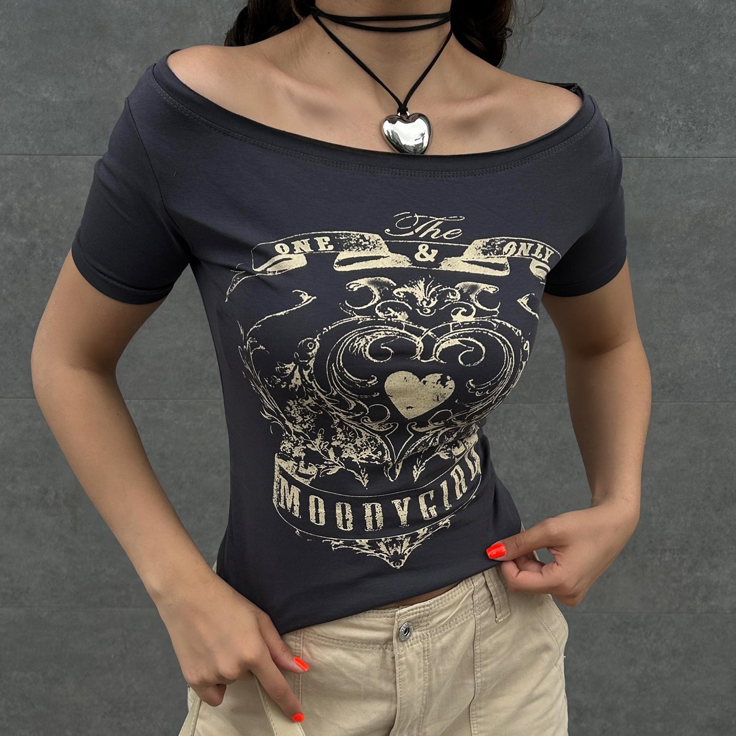 Moody Girl Vintage Madonna Neck Top