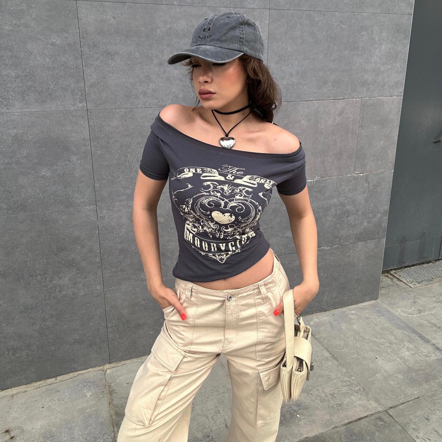 Moody Girl Vintage Madonna Neck Top