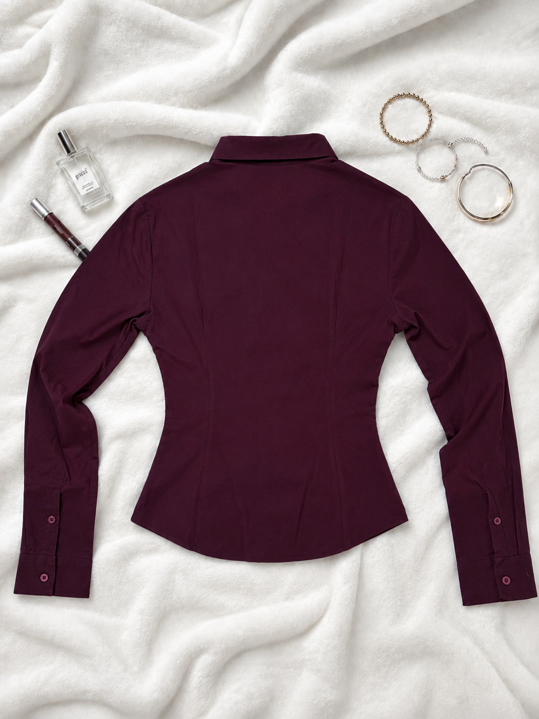 Wine Fitted Blouse