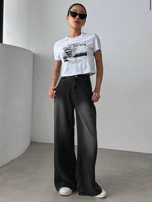 Retro Black Baggy Jeans