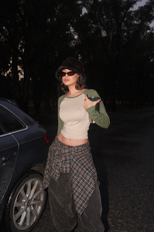Earthy Tone Raglan Top