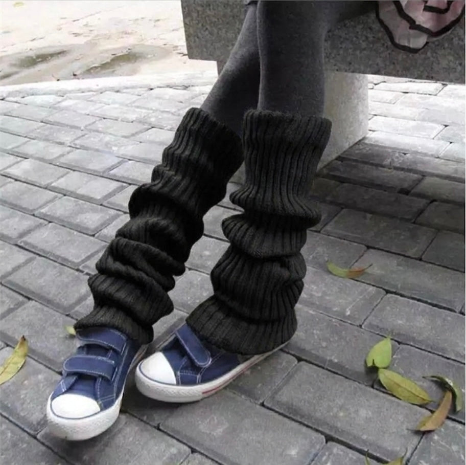 Black Knit Leg Warmers