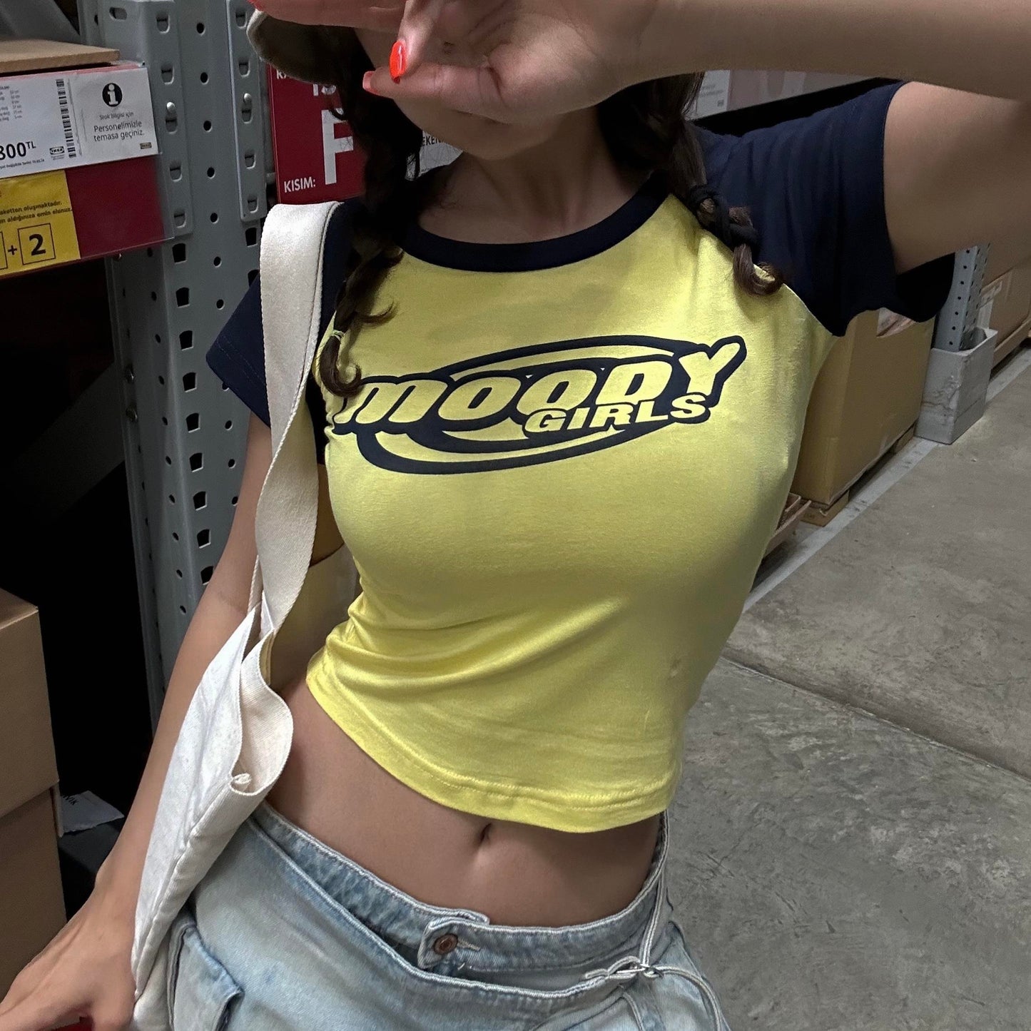 Moody Girls Raglan Tops