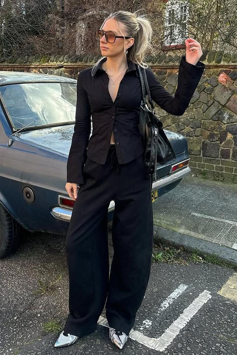 Black Fitted Blouse