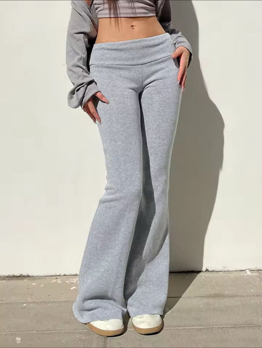 Grey Low Waist Flare sweatpants