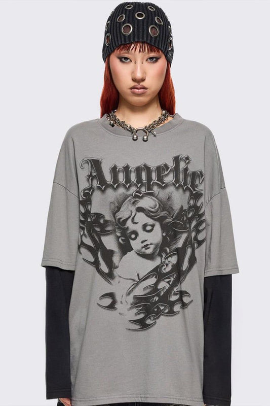Angelic Graphic Layered Tee