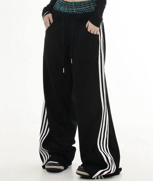 Black Striped Fake Boxer sweatpants