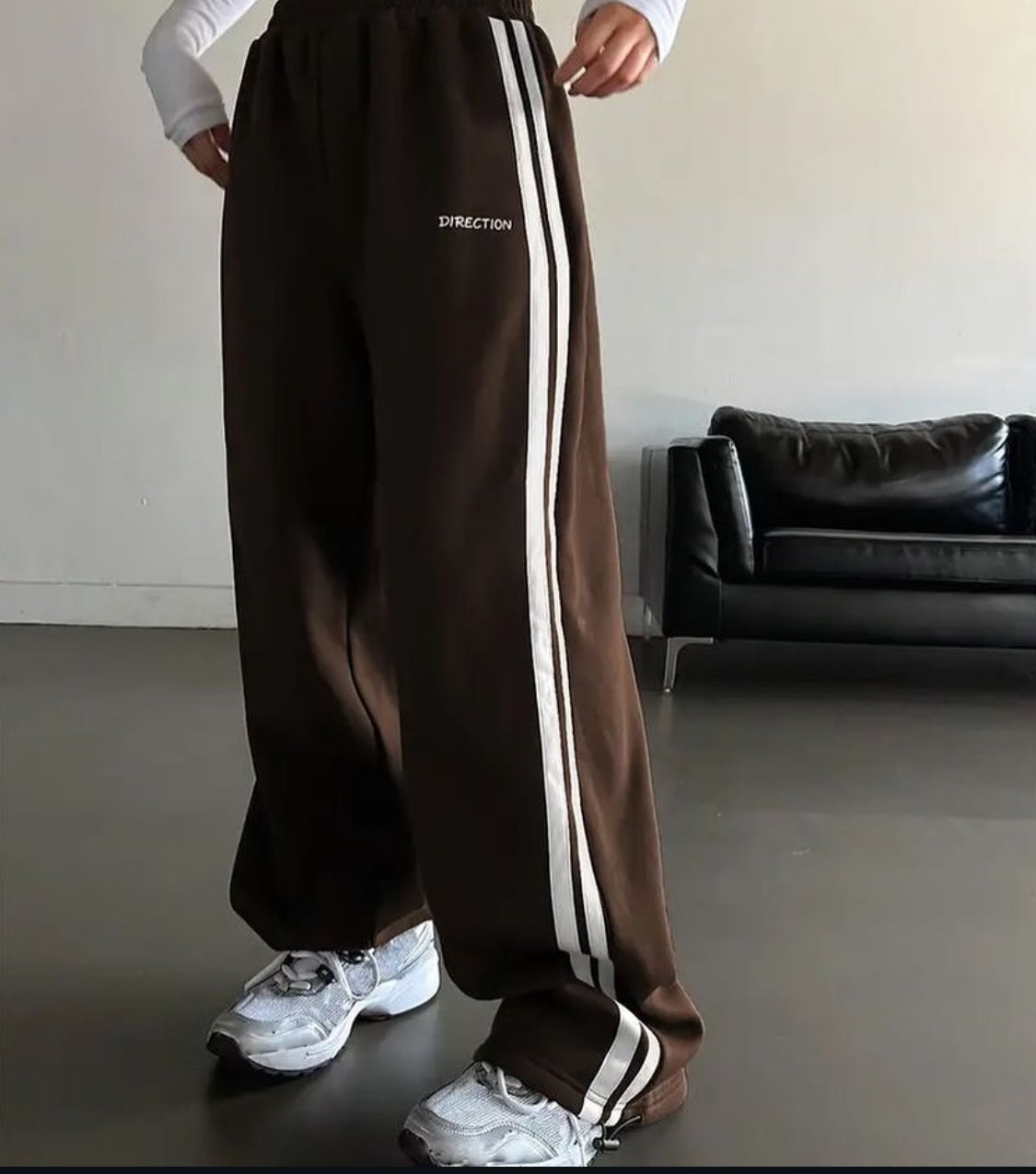 Direction Striped Baggy Sweatpants