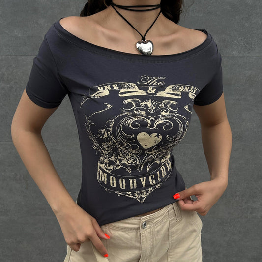 Moody Girl Vintage Madonna Neck Top