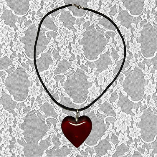 Red Heart String Necklace