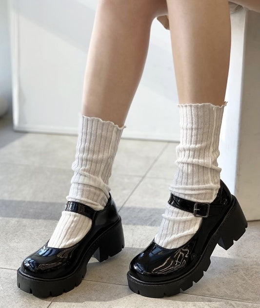 Glossy Black Mary Janes